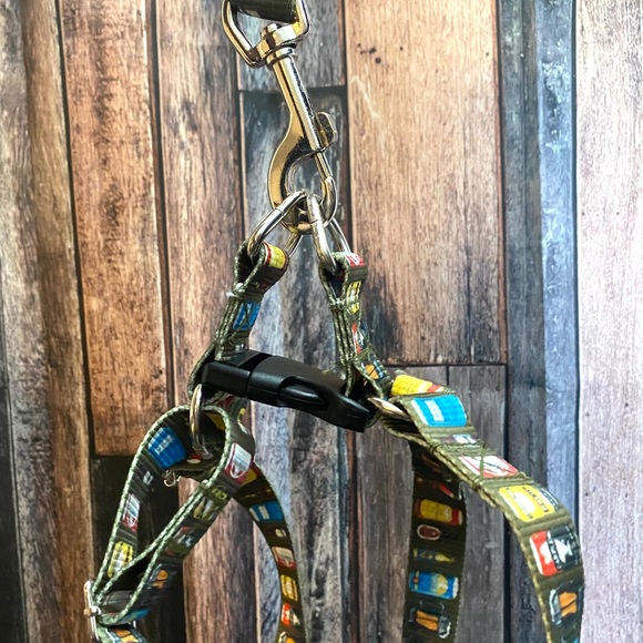 DOG HARNESS & MATCHING LEASH 🍻Beer pattern 🍻 - Picture 3 of 9